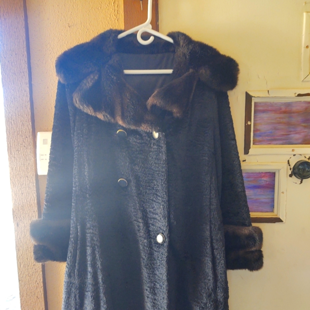 Elegant Black Fur Coat